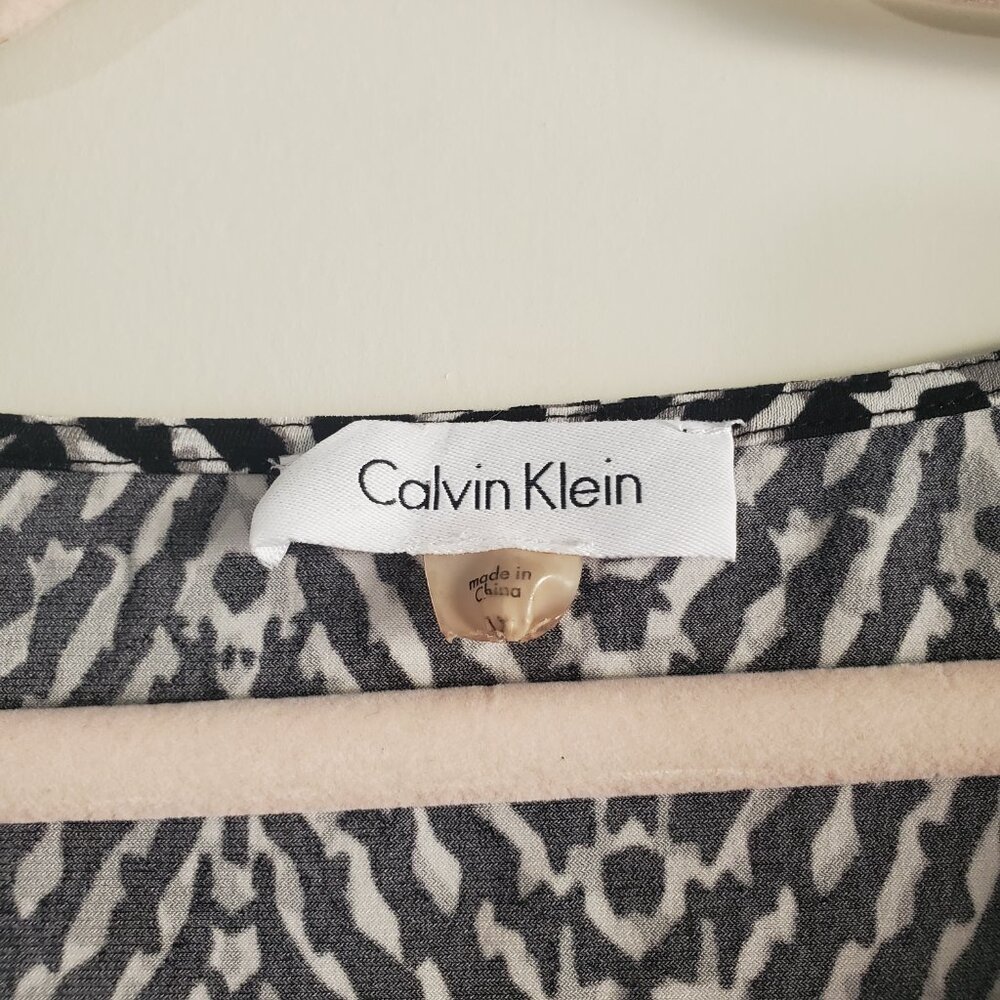 Calvin Klein Women's Printed Top Large Sleeveless Cowl Neck Business Casual Work - Picture 7 of 10